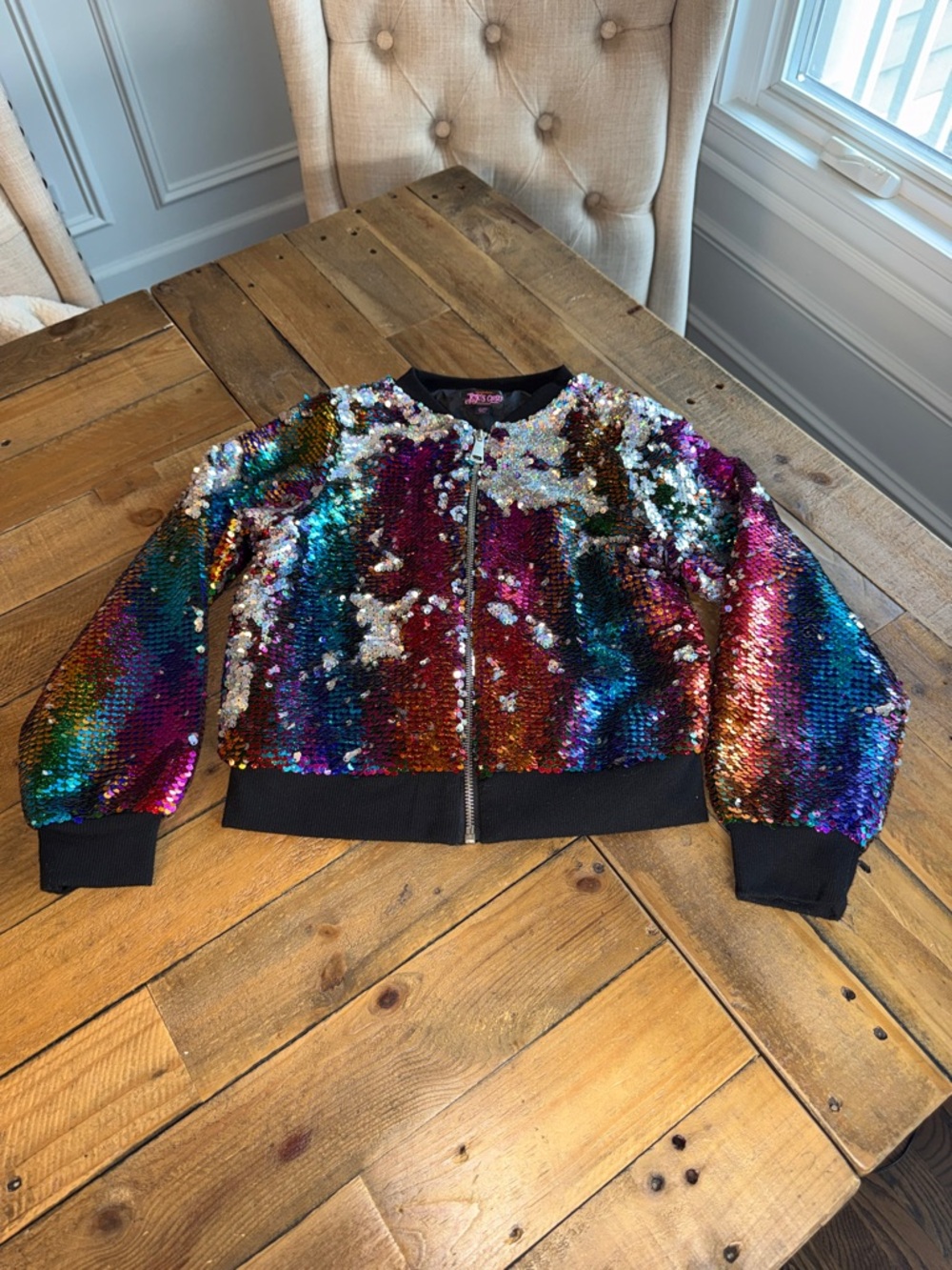 JoJo Siwa Jojos Closet Rainbow Flip Sequins Jacket Size 7/8